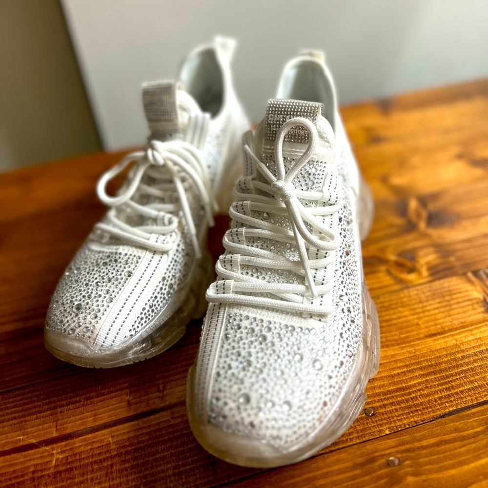 Steve Madden Maxima Sneakers (white rhinestone) Worn Once for Taylor Swift